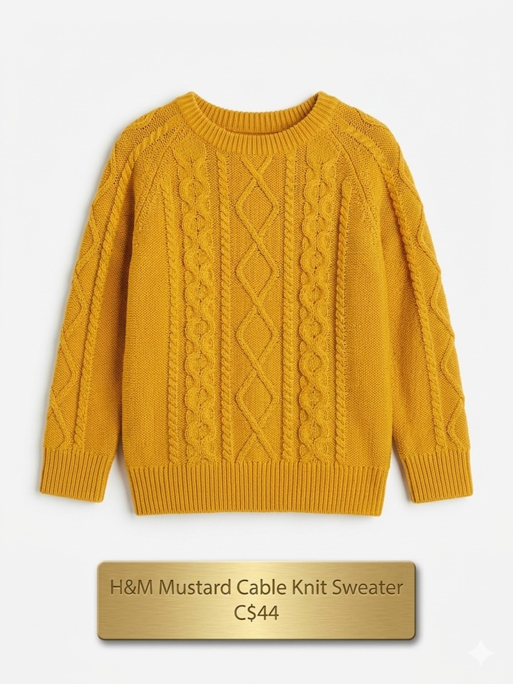 EUC H&M Kids Mustard yellow Cable Knit Sweater (Size 2-4 Yrs)